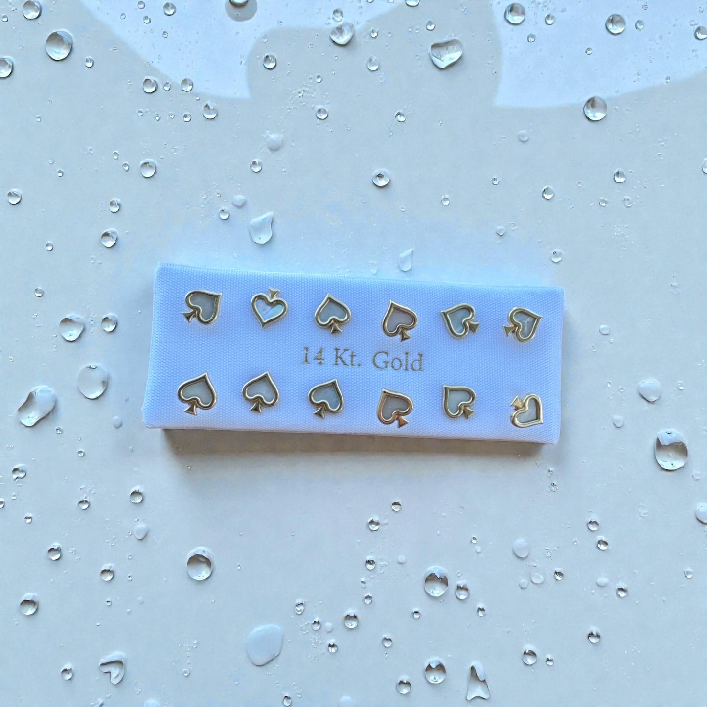 Heart Stud Earrings in 14K Gold