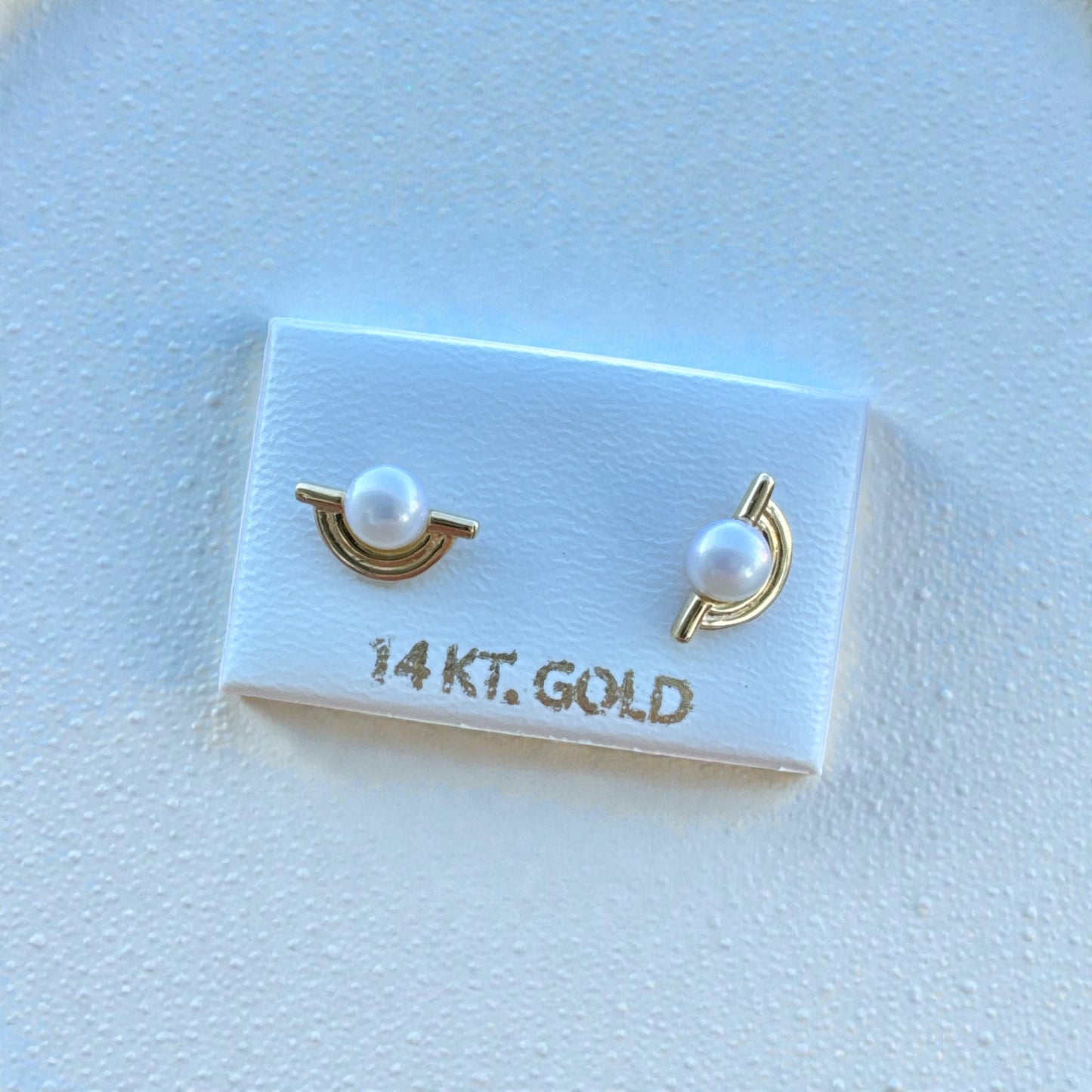 Pearl Arc Earrings in 14K Gold