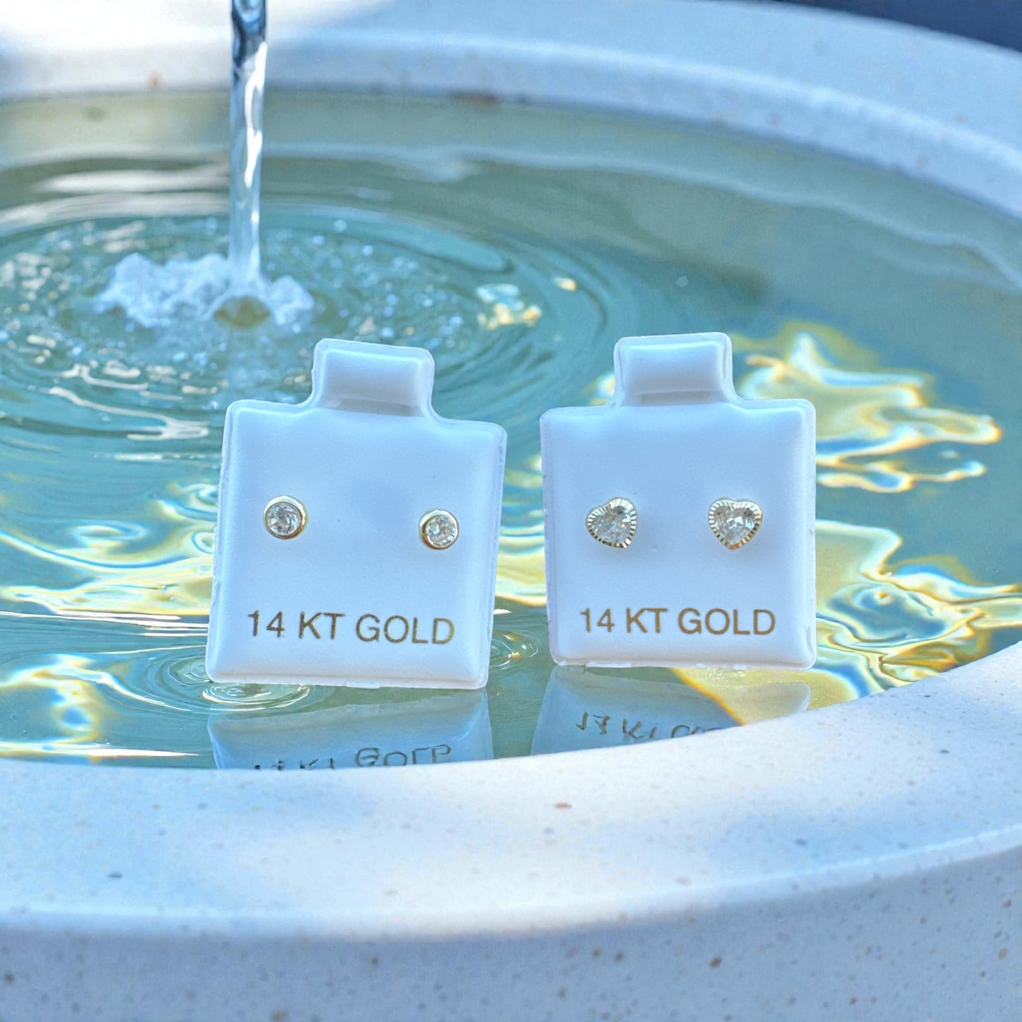 Diamond Stud Earrings in 14K Gold