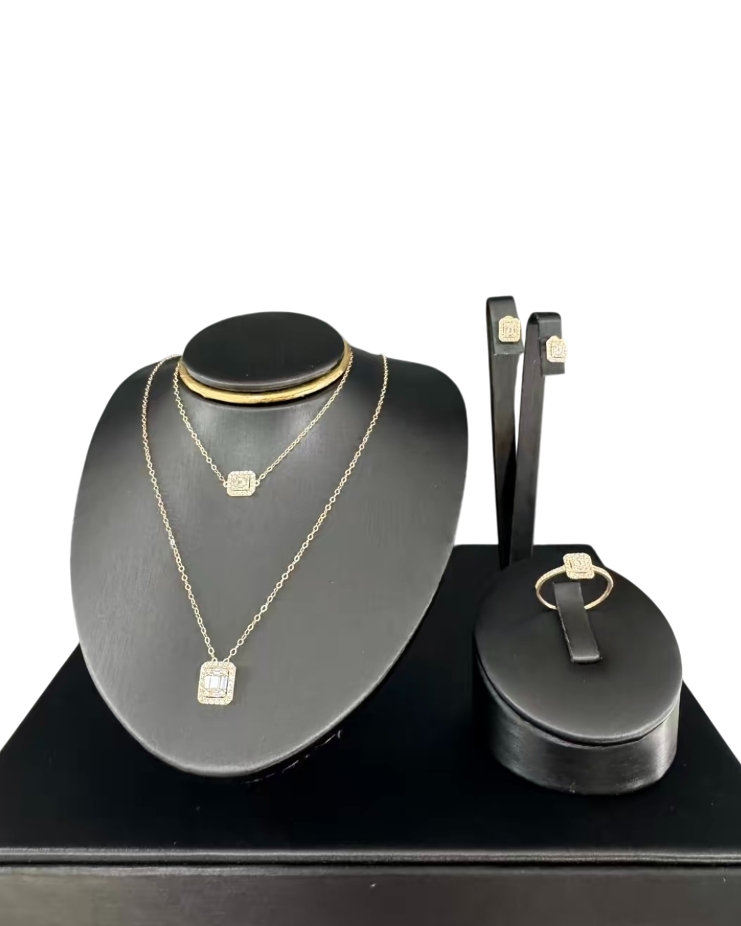 14K Gold Radiant Square Grace Set