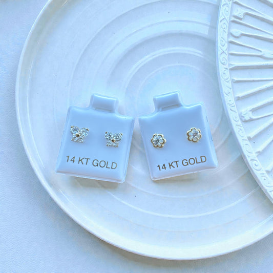 Stud Earrings in 14K Gold