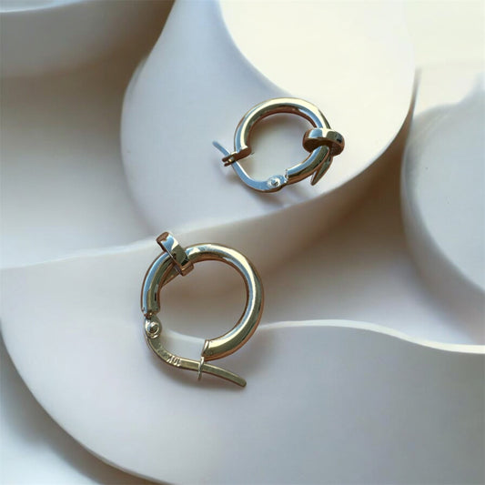 Knot Hoop Earrings in 10K Gold