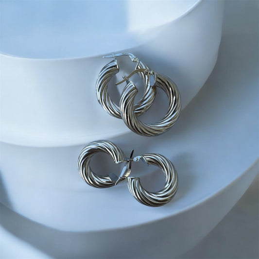 Twisted Rope Hoop Earrings in 10K Gold