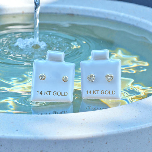 Diamond Stud Earrings in 14K Gold