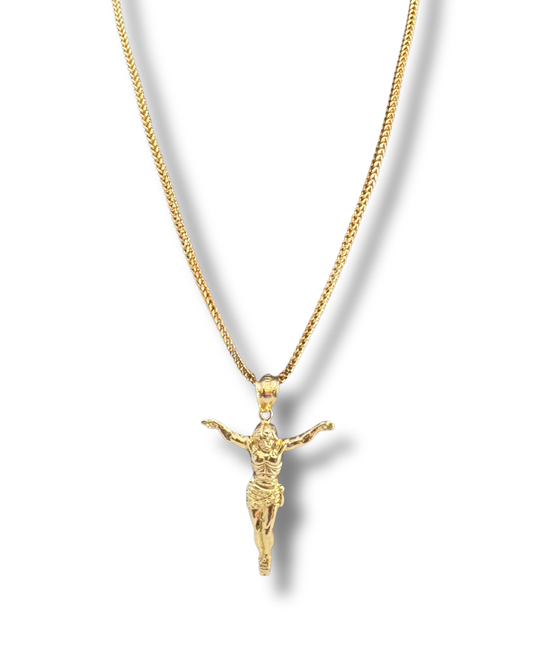 Franco Chain Necklace with Cross Pendant