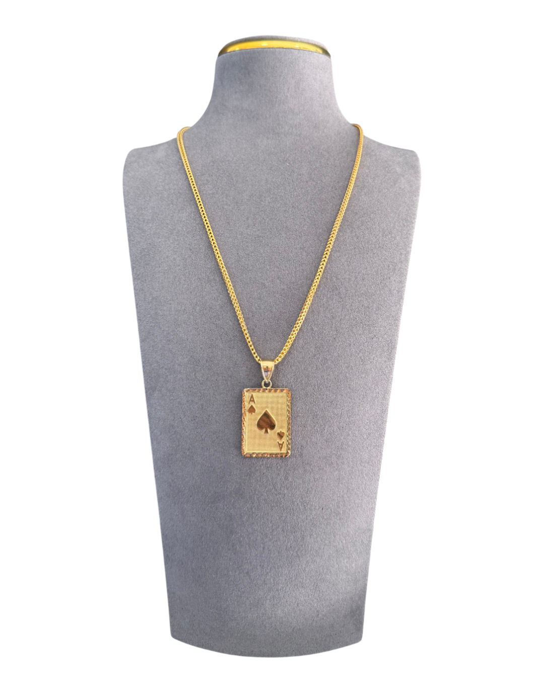 Franco Chain Necklace with Ace of Spades Pendant