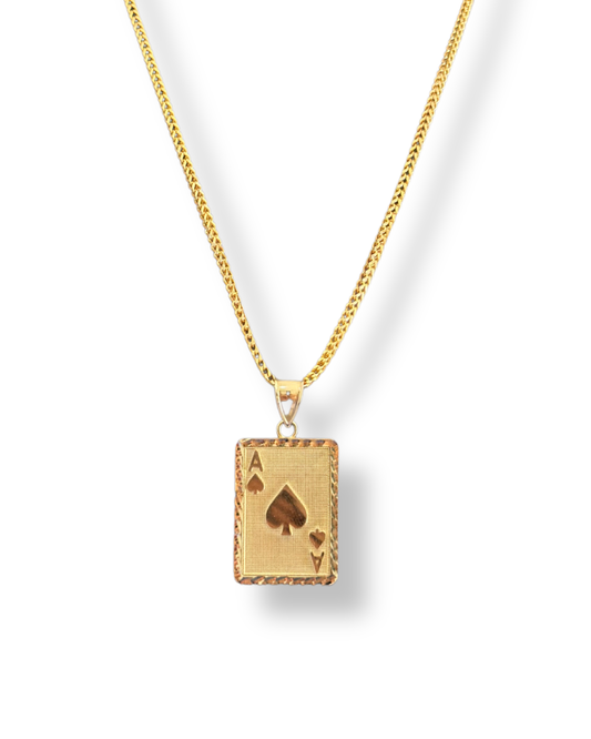 Franco Chain Necklace with Ace of Spades Pendant