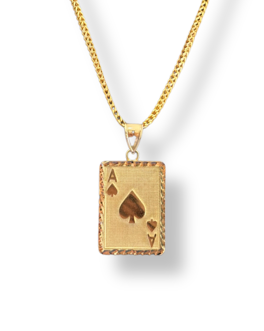Franco Chain Necklace with Ace of Spades Pendant