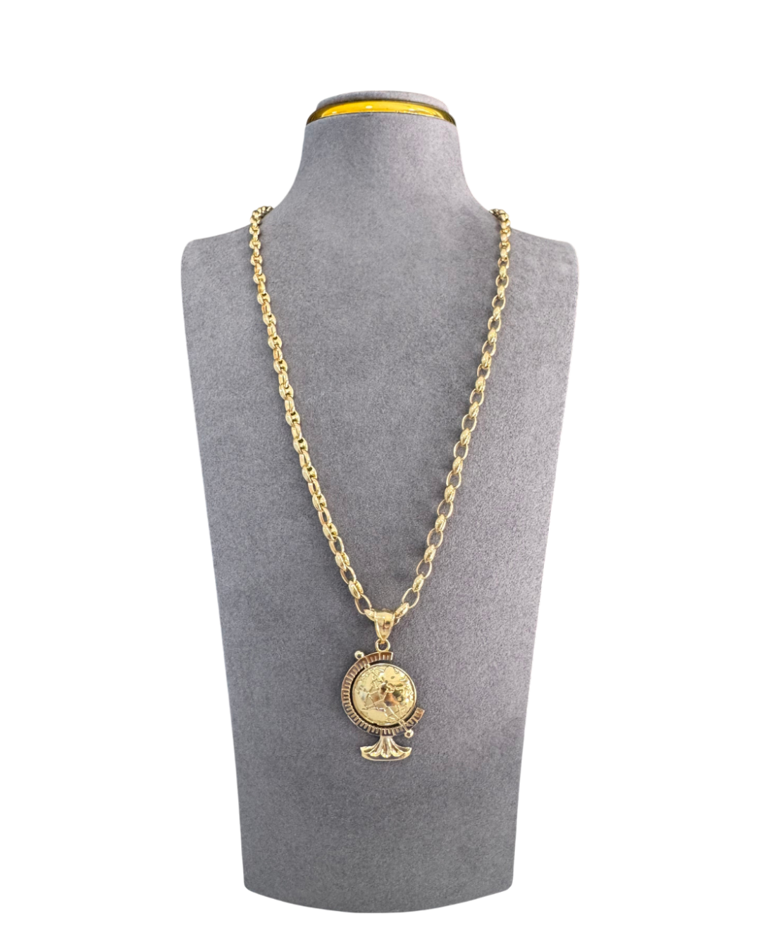 Gucci Link Chain Necklace with Round Globe Pendant