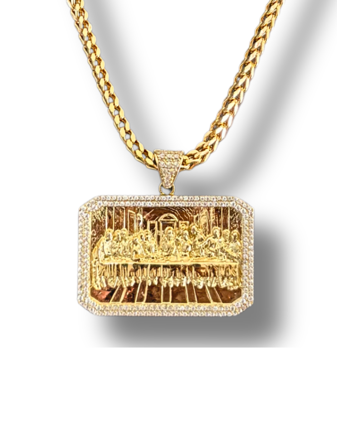 Franco Chain Necklace with The Last Supper Pendant