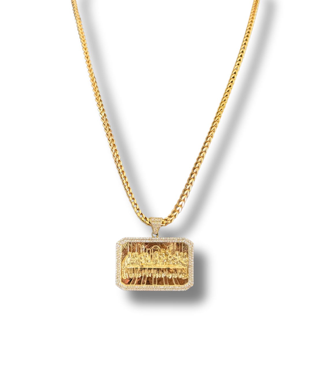Franco Chain Necklace with The Last Supper Pendant