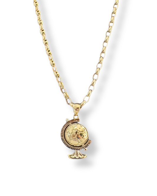 Gucci Link Chain Necklace with Round Globe Pendant