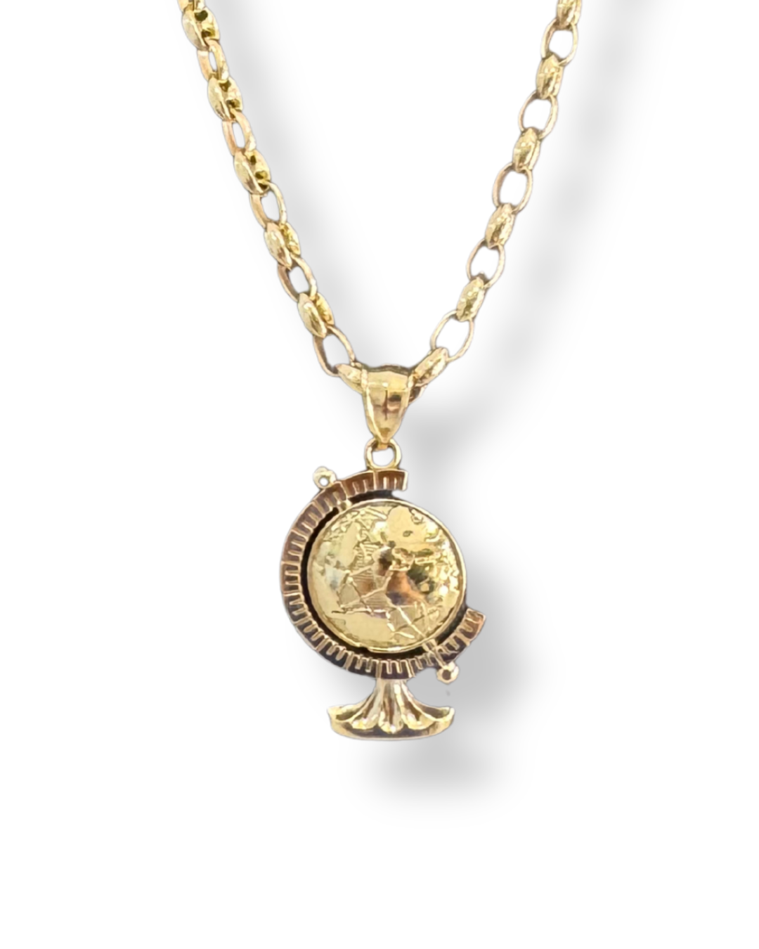 Gucci Link Chain Necklace with Round Globe Pendant