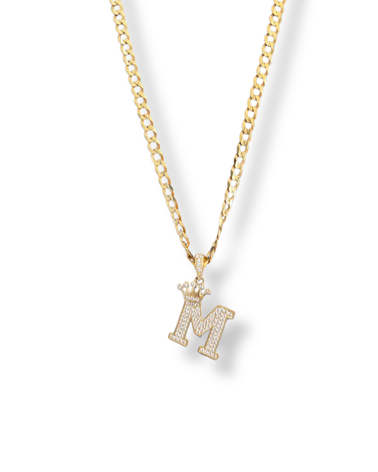 Corte Brillo Chain with Crown Initial “M” Pendant