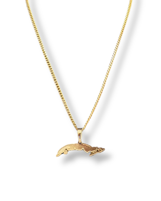 Cuban Link Chain with Cuba Map Pendant