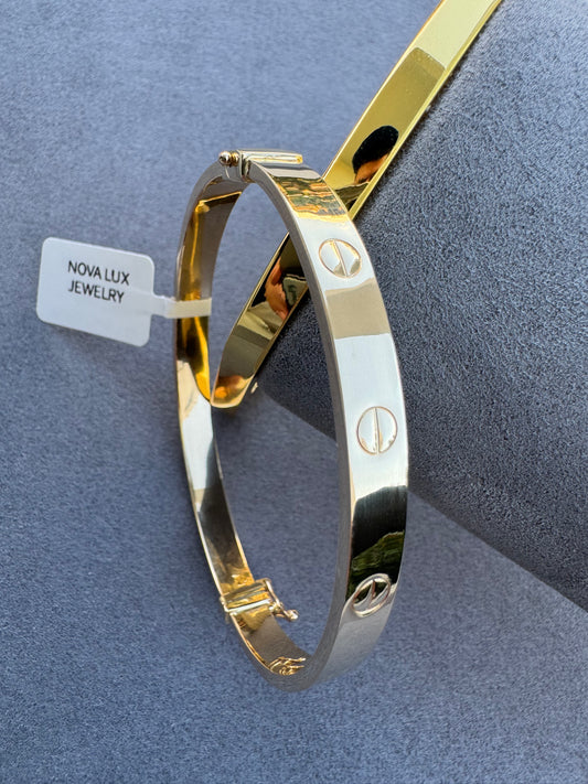 Cartier-Style Screw Bangle 14K